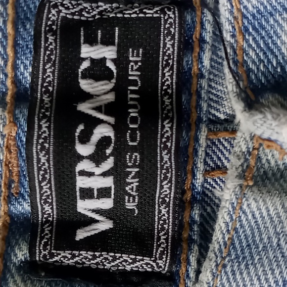 Vintage Versace Couture Jeans Medusa Head High Waist Size 32 44 Light Wash Mom - Picture 10 of 16